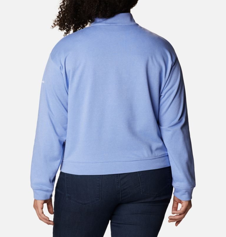 Women's Columbia Trek French Terry Half Zip Sweatshirts Light Blue | Plus Size CA-U4AC0
